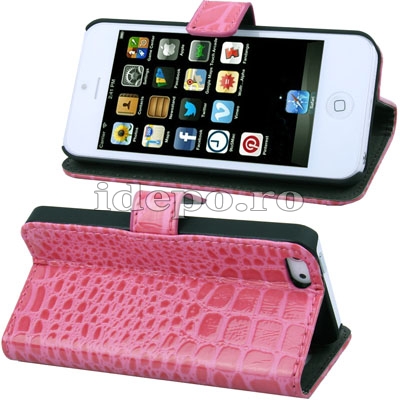 Husa iPhone 5S, 5 <br> Sun Crocodile Pink <br> Huse iPhone 5, 5S