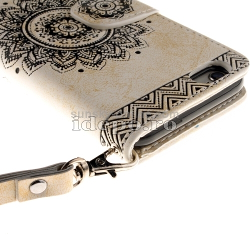 HUSE PIELE<BR>EMBOSSED FORAL<BR>IPHONE 6, 6S PLUS - WHITE