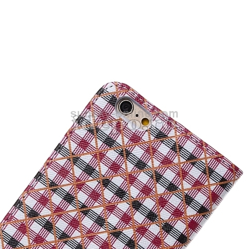 HUSE PIELE<BR> GRID COLORFUL CASE <BR>IPHONE 6, 6S PLUS - RED/BLACK