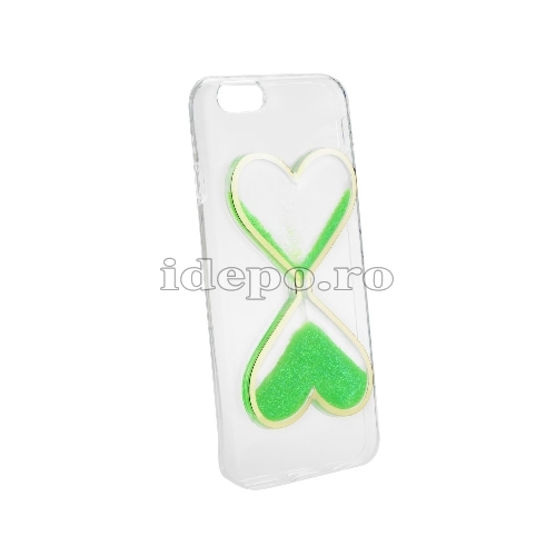 Husa iPhone 4, 4S TPU <br> Q-Sand Hart - Verde <br> Accesorii iPhone 4, 4S