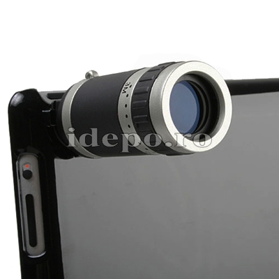 Obiectiv foto iPad 4, 3, 2 Zoom 6x cu carcasa de protectie