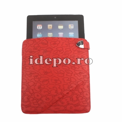 Husa iPad 4, iPad 3 <br> Exclusive Rovere - Red <br> Functie de hibernare